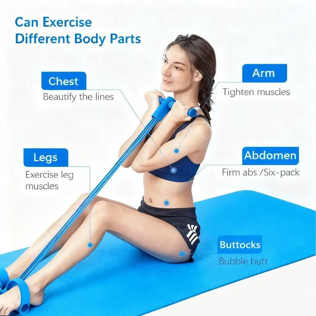 Multi-Functional Pedal Resistance Band Trainer – Portable Foot Pedal Fitness Equipment for Home Gym Full Body Workout, Abdominal Training, Sit-Ups, Yoga